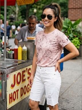 White Bermuda Shorts Seven For All Mankind Distressed Shorts Sz 26 NWT